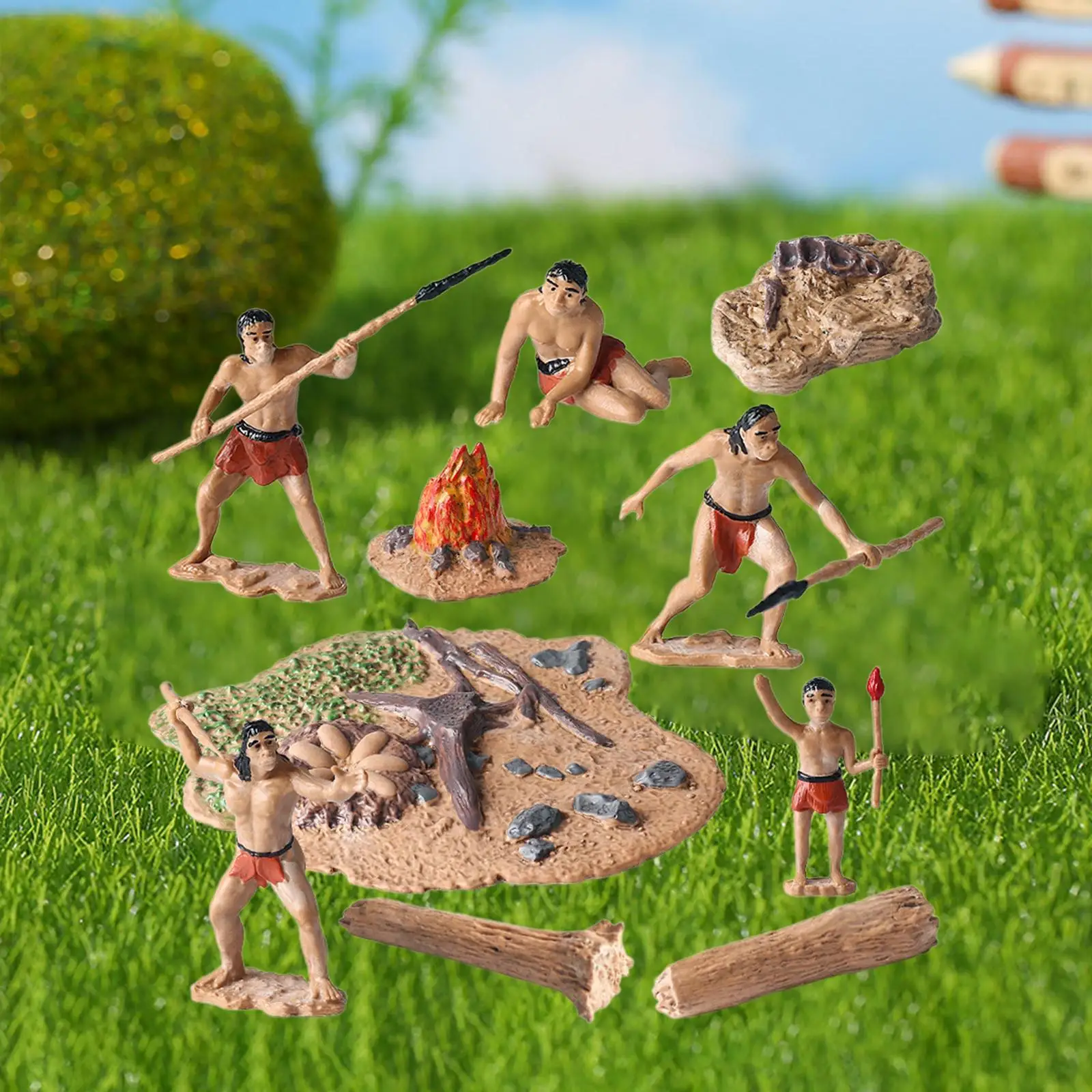Original Human Life Display Figurines Mould Kit for Sandbox Scene Decor Primitive People Statue Set