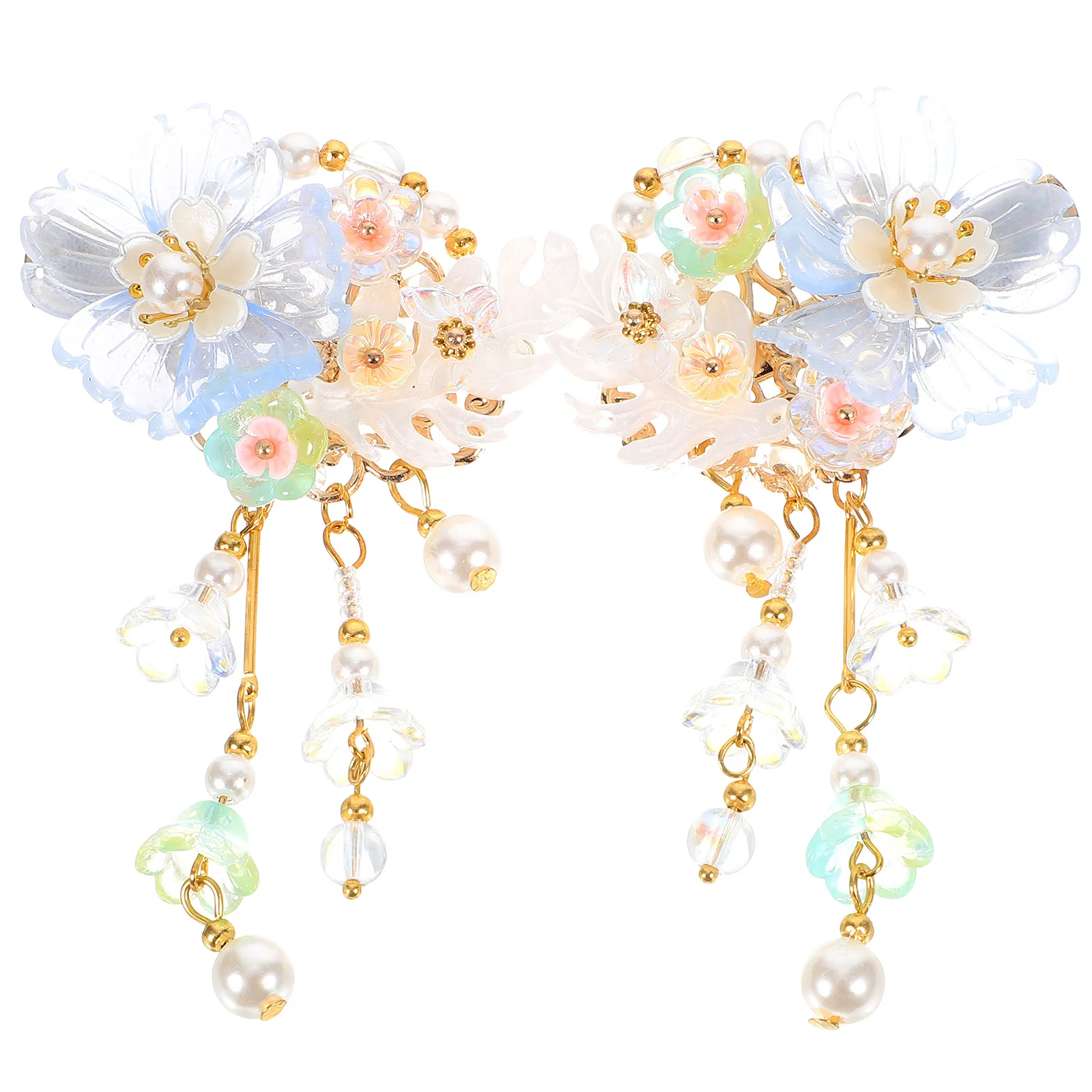 

Chinese Hanfu Hair Clip Flower Hairpin Clips Pearl Alligator China Spring Festival Barrettes for Accessories