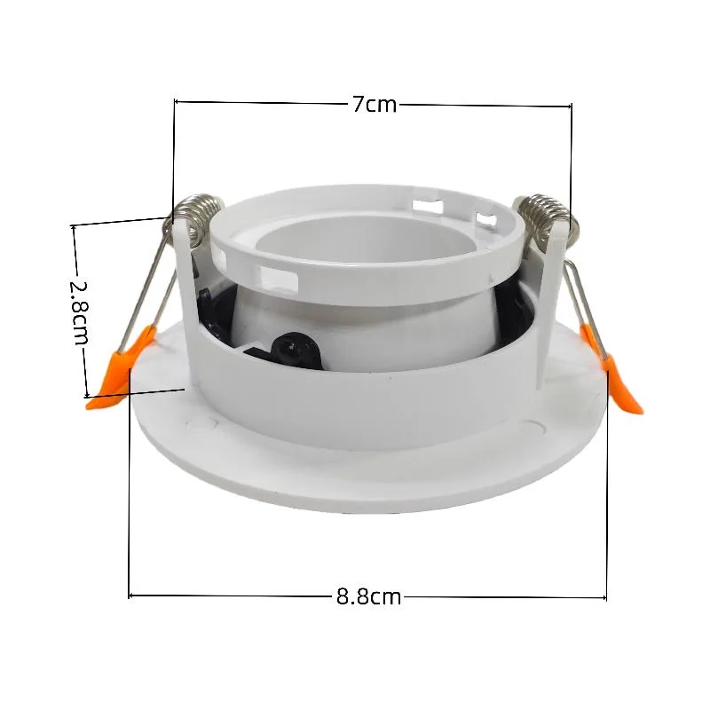 1Pcs GU10 Lamp Holder Round Light Kit, Ceiling Adjustable Spotlight in Black White