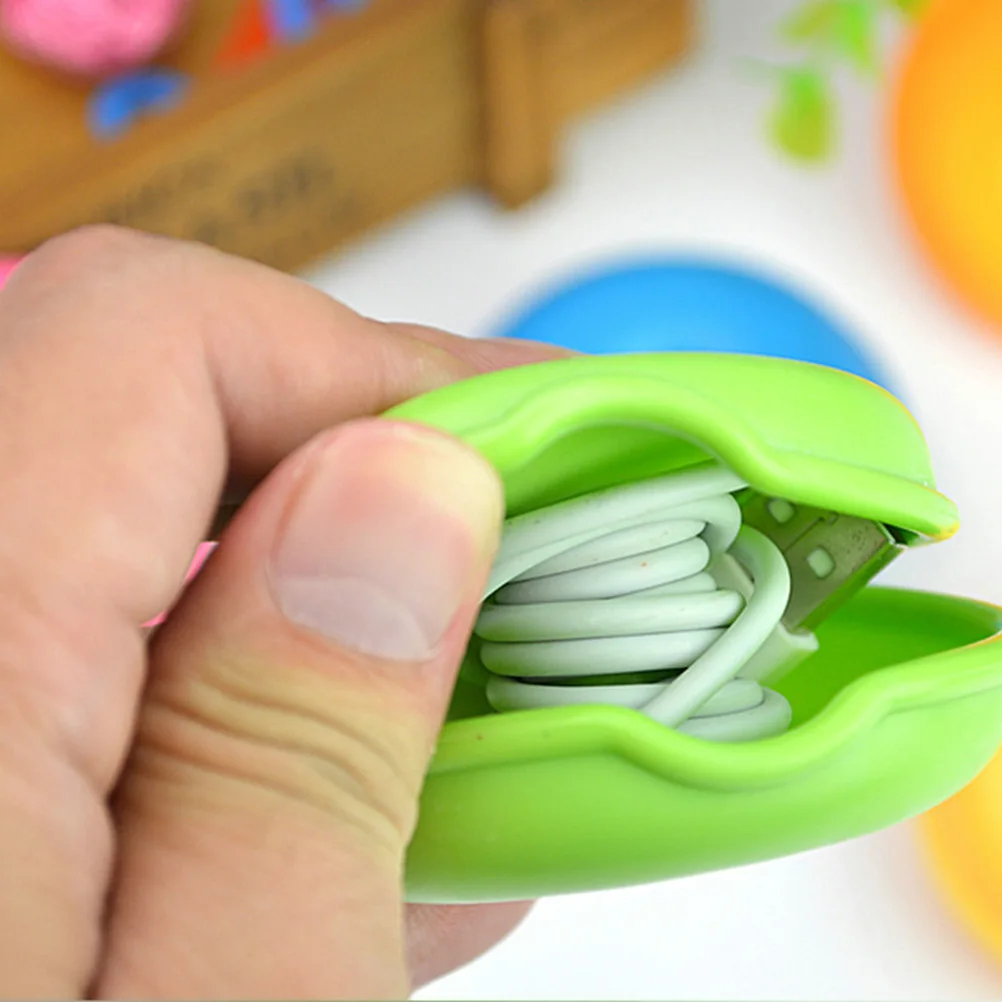 

8pcs Round Cable Winder Earphone Organizer Portable Usb Protective Case For Headphones Cord Storage Travel Home Use