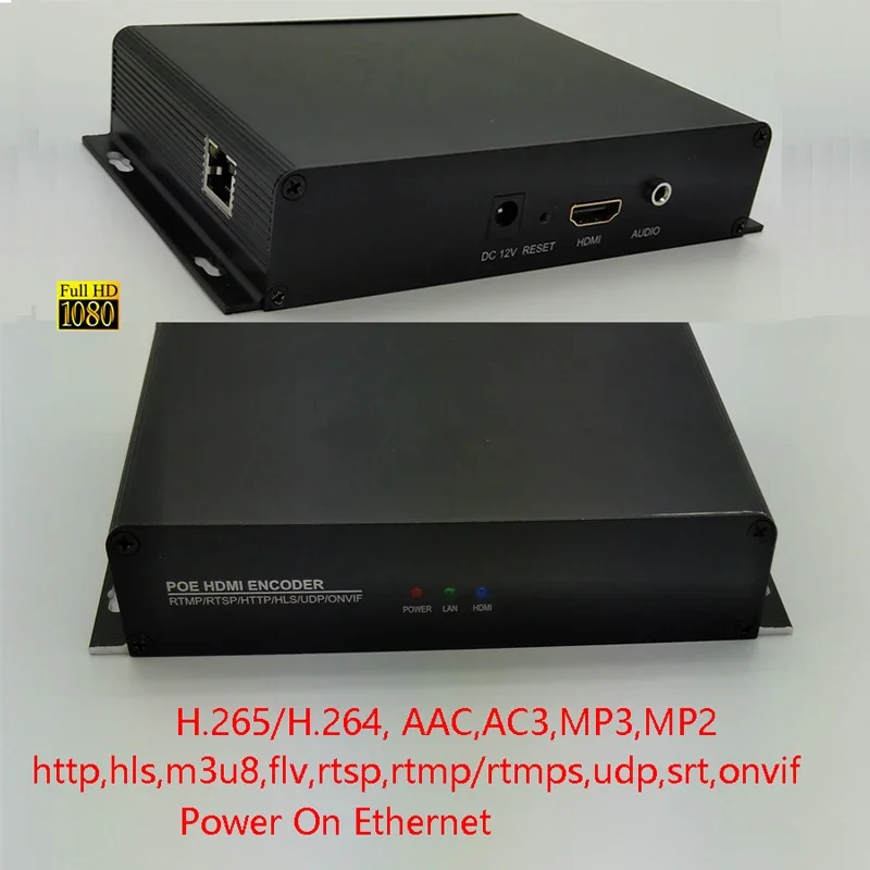 POE H.265/H.264 Video Encoder Via HTTP RTSP RTMP/RTMPS UDP ONVIF SRT NVR