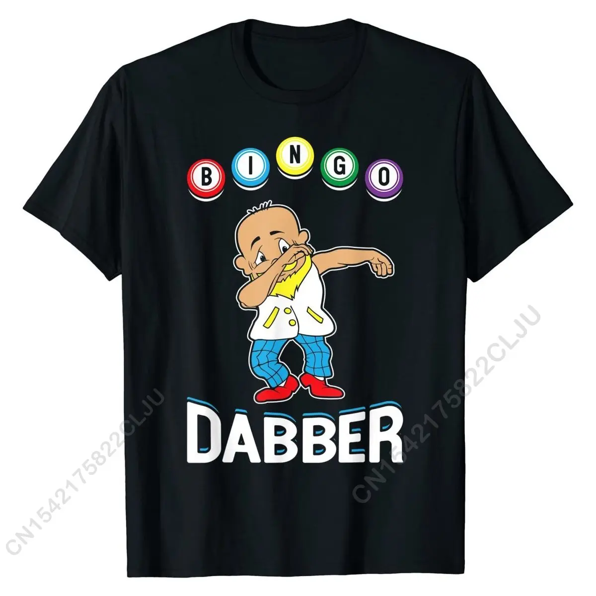 Bingo Dabber Grandpa Lucky Player Funny Dab Cool T-Shirt Men Classic Print Tops Tees Cotton Top T-shirts Casual