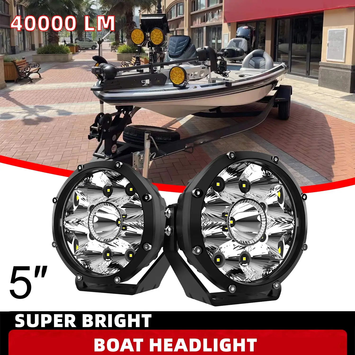 SUPER BRIGHT  Round LED Offroad Lights Amber Offroad Driving Fog Light  Waterproof IP68 12V 24V for Pickup Trucks ATV UTV