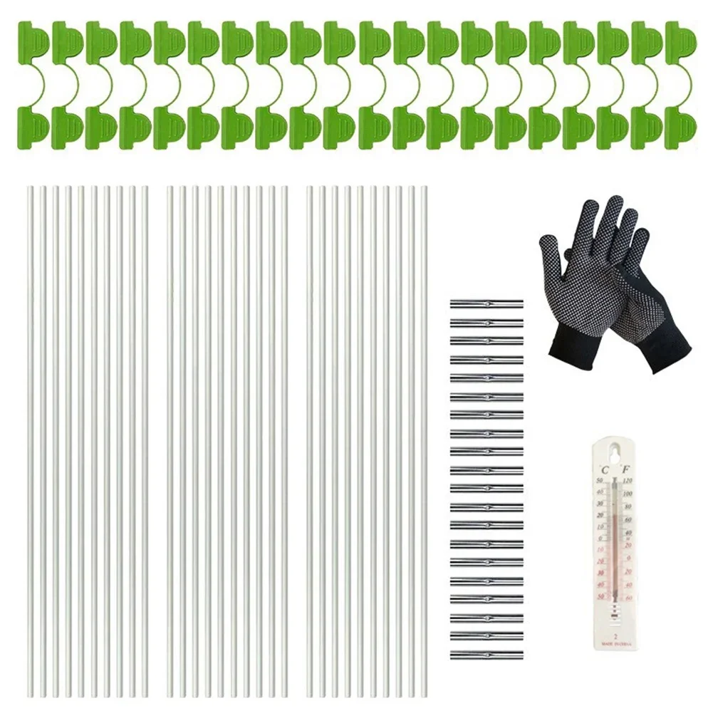 

Fibreglass Greenhouse Tunnel Frame Protect Plants from Frost Birds and Sunlight Complete Package with Thermometer and Gloves