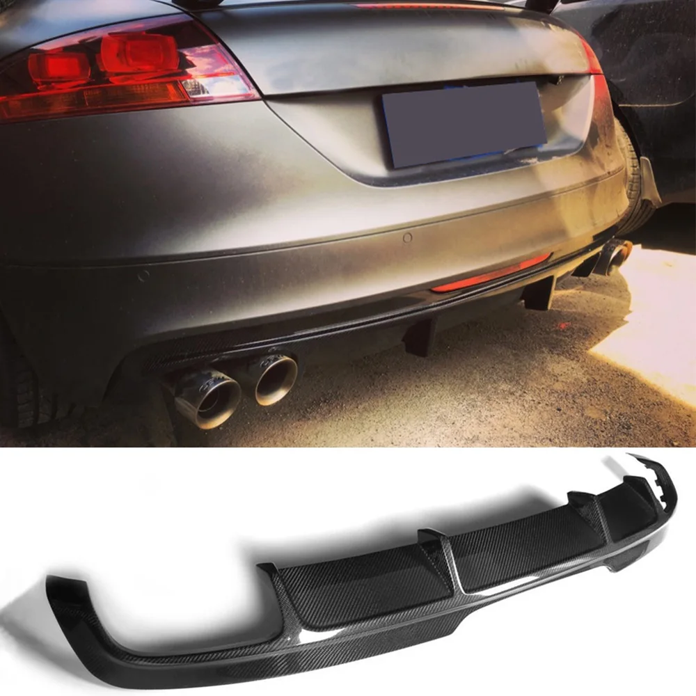 Carbon Fiber Rear Bumper Diffuser Lip for Audi TTS 2008 - 2014 TT 2013 2014 Car Rear Bumper Diffuser Lip Spoiler Protector FRP