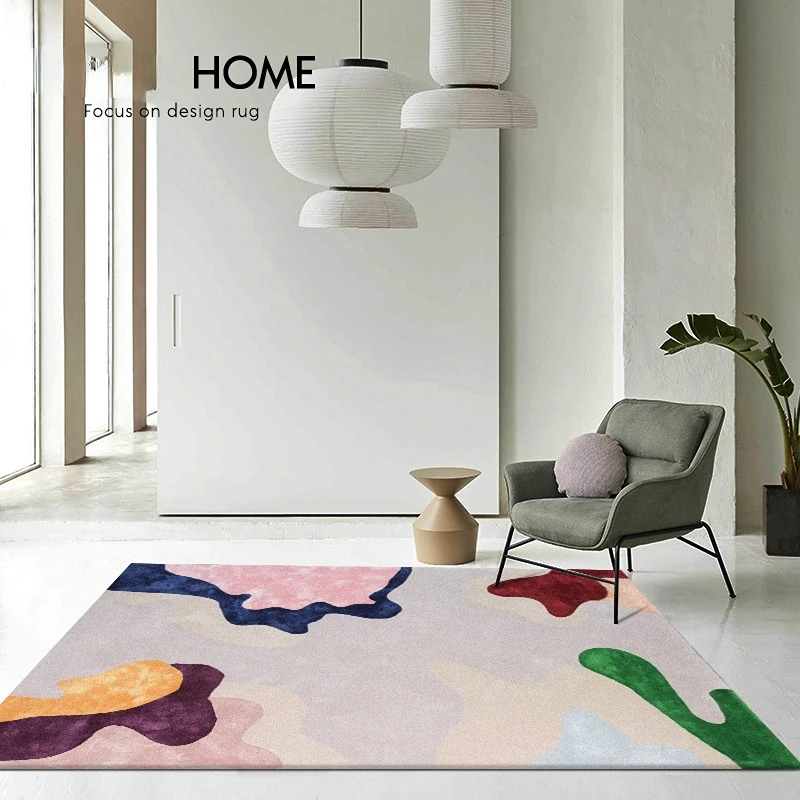 

Современные абстрактные ковры для гостиной, скандинавский декор для спальни, плюшевый ковер, домашний художественный напольный коврик, большой плотный утолщенный нескользящий ковер