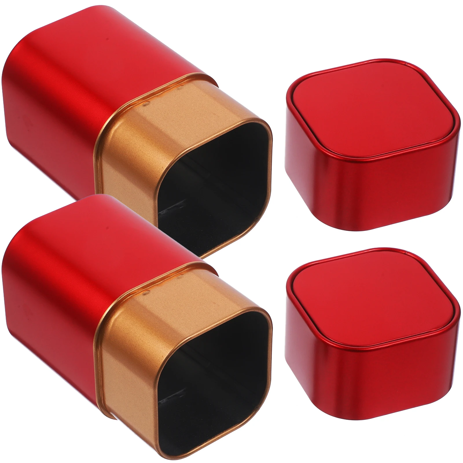 

2Pcs Tea Tinplate Storage Can Metal Container Dry Food Canister Coffee Jar Blue Airtight Tea Container Sugar Canisters