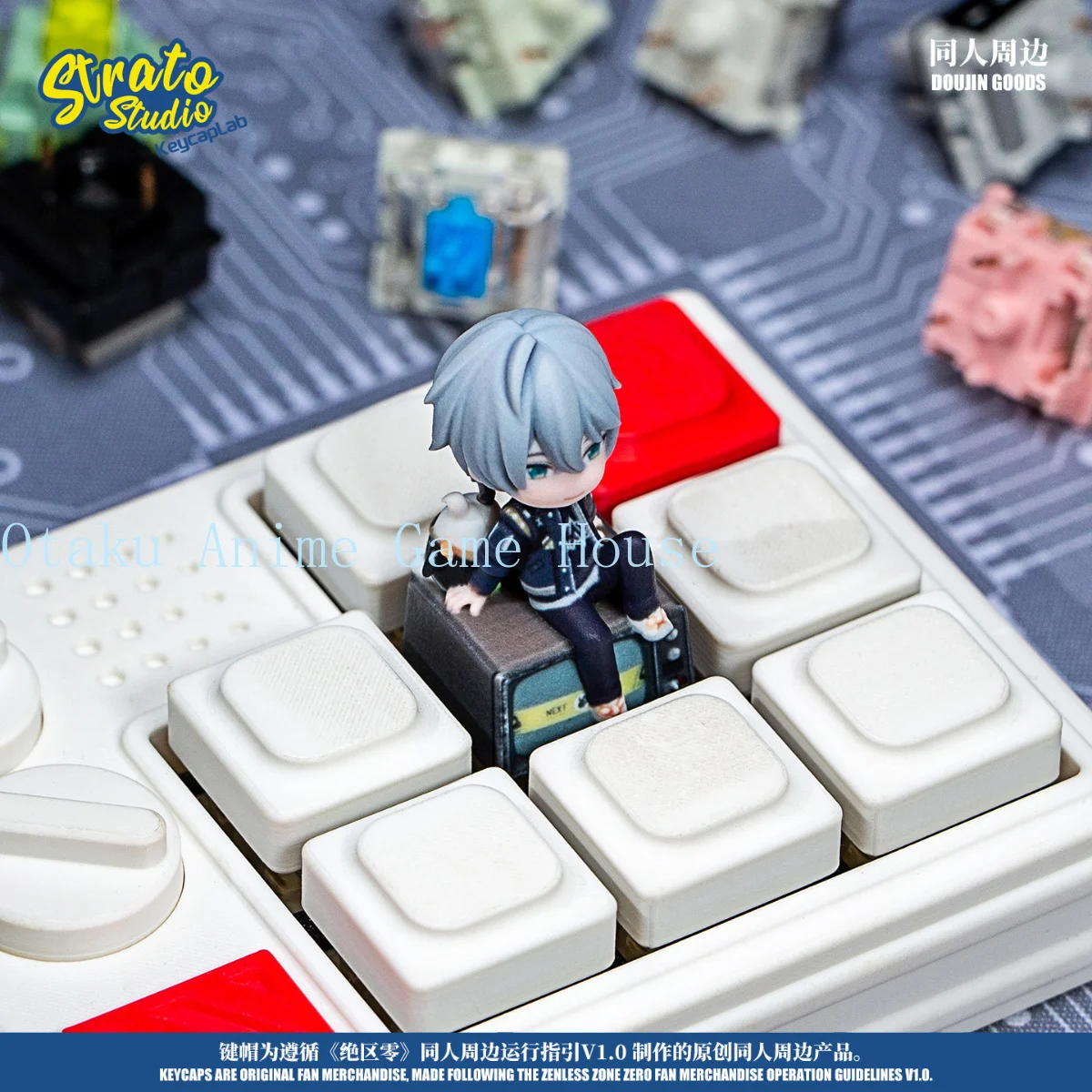 Zenless Zone Zero Belle Wise Kawaii 3D Keycap Anime Keyboard Decoration Display Figure Desktop Ornament Birthday Gift Xmas view 4