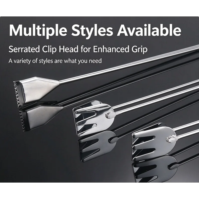 Stainless Steel Scissor Type Food Tongs BBQ Charcoal Clips Barbecue Grilling Tools for Outdoor Cooking