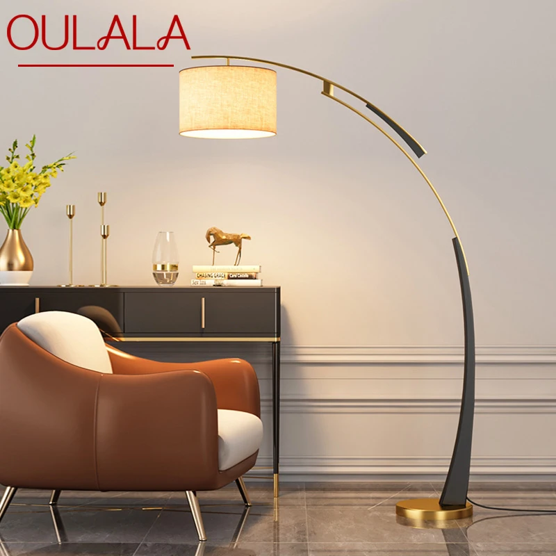 

OULALA Nordic Fishing Floor Lamp Modern Family Living Room Beside The Sofa Creative LED Decorative Standing Light