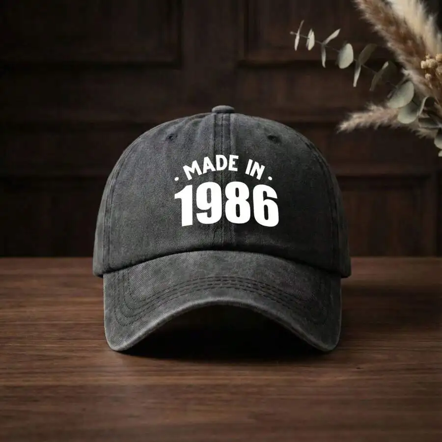

Made In 1986 Nostalgic Printed Baseball Cap For Adults Sun Protection Breathable Outdoor Hat