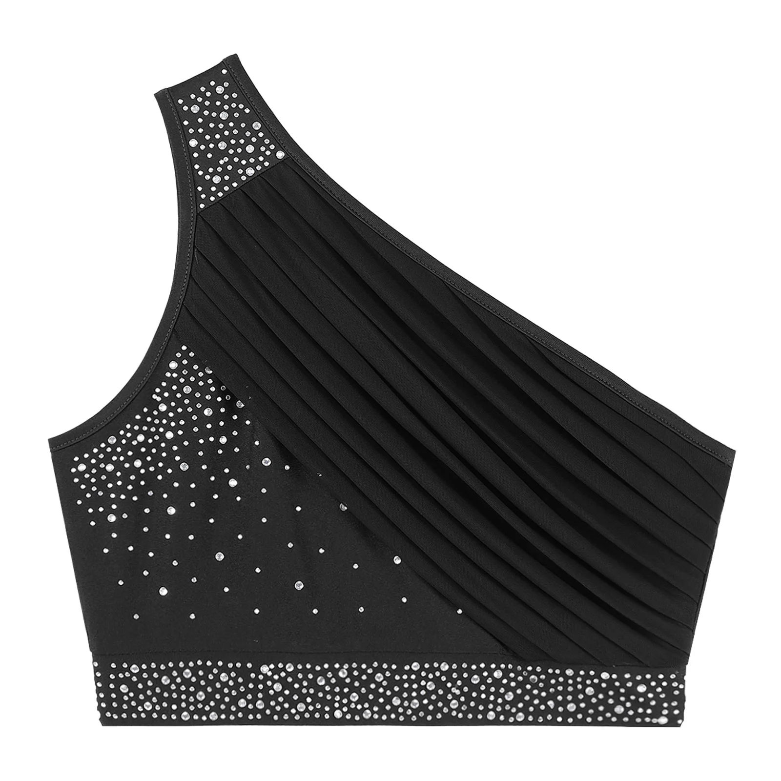 Lyrisches Tanzkleid für Damen, Gymnastik, Eiskunstlauf, Ballettkostüm, gerüschtes Crop-Top mit geteiltem Rock, Tanz-Overlay-Outfits