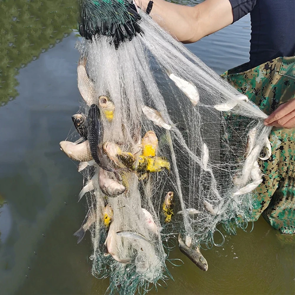 

Fish Net Three Layers Floating Net Sticky Fishing Net Saltwater Fishing Cast Net Fish Throw Net for Fishing