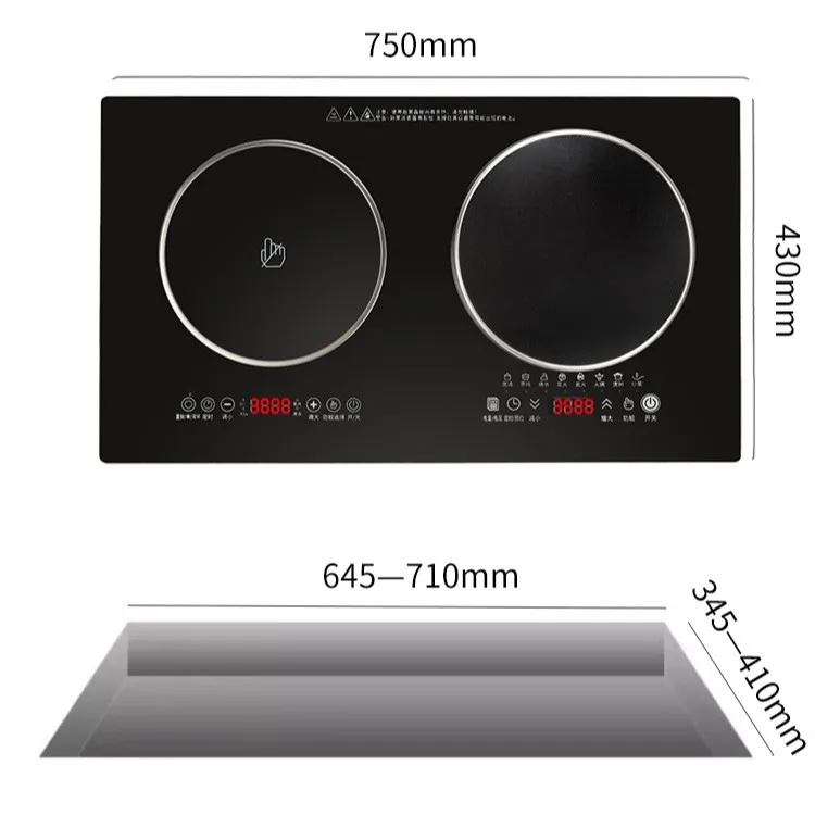 Induction Cooker Electric Ceramic Cooker One Electric One Ceramic Double Cooker Embedded Desktop Household Commercial Binocular