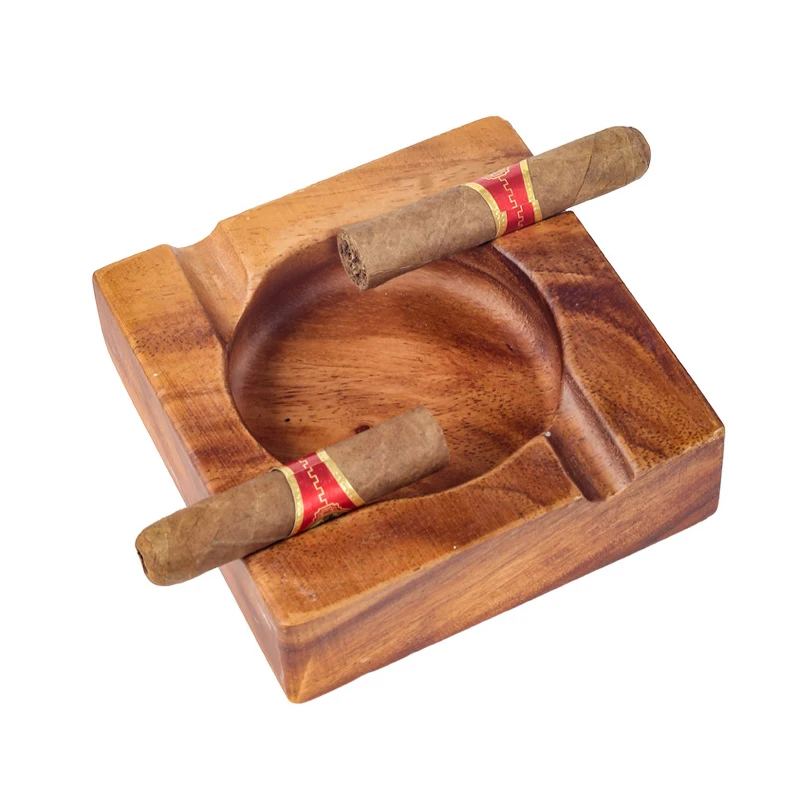 

Personalized Cigar Tray Ashtray Vintage Solid Wood Ashtray Cigarette Accessories Great Gift for Men Wooden Cigar Ashtray