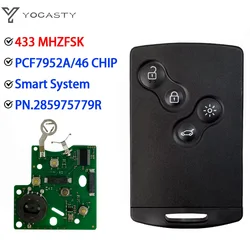 YOCASTY Hands Free Keyless Smart Card Car Key 433MHz PCF7952A For Renault Megane III Fluence Laguna III Scenic 2009 - 2015 2010