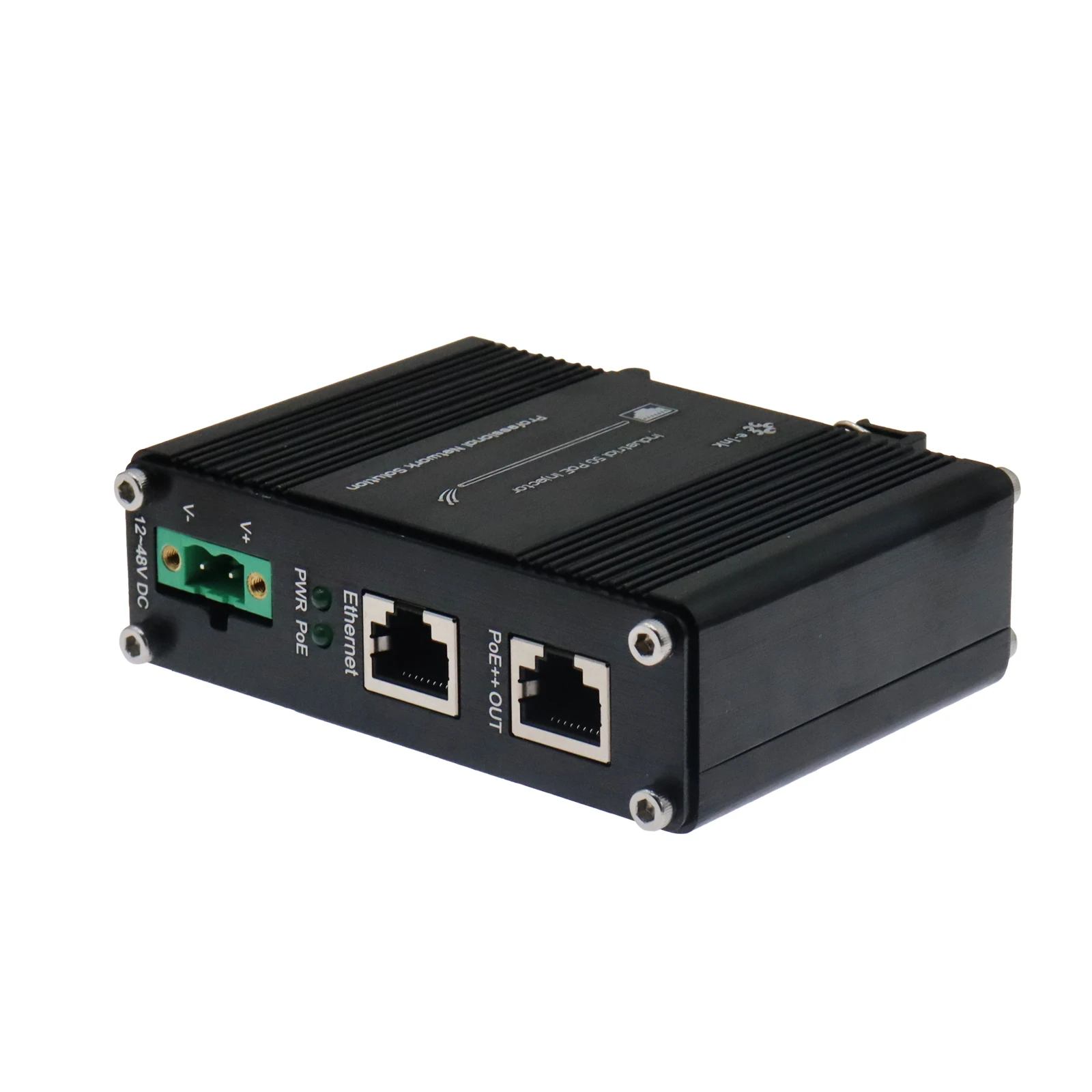 Industrial 5G 95W 802.3bt PoE++ Injector,5 Gigabit 95W PoE++ Adapter, Rj45 Poe Injector Power Supply Over Ethernet, 12-48V DC