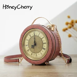 Modeling Of Small Round Bell With Individual Chain In The New Kind Of Women's Bag Hand-held Slant Bag Clock Bag In