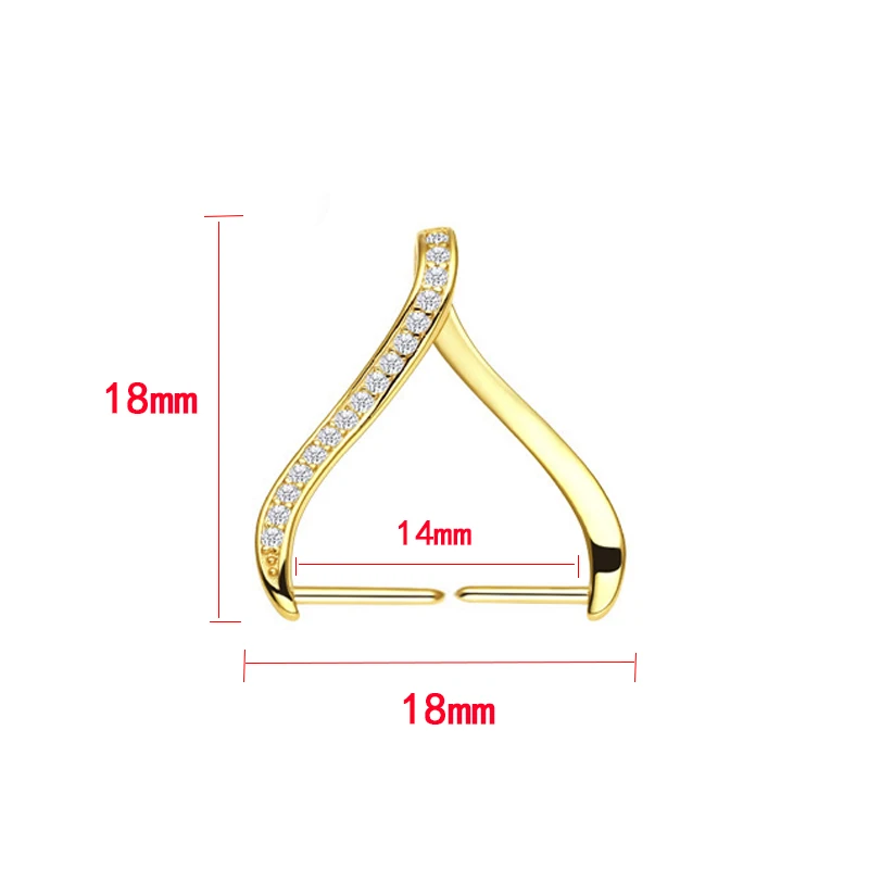 Brass Micro Pave CZ Pendant Pinch Bails Ice Pick Charm Buckles Clip Connector Supplies Clasps Bail For Necklace Jewelry Making