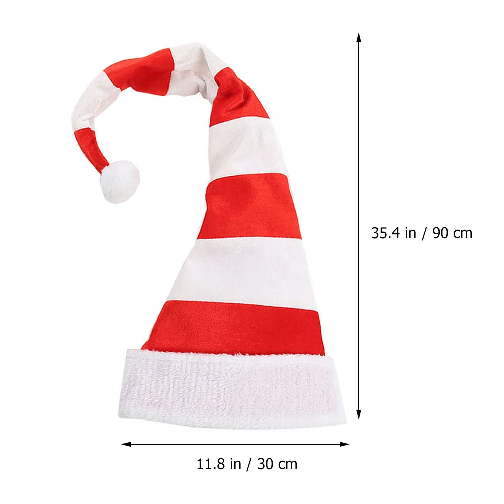 

1 pc White Striped Christmas Creative Christmas Hat Creative Santa Costume Party Accessory Holiday Decorative Warm Soft Hat