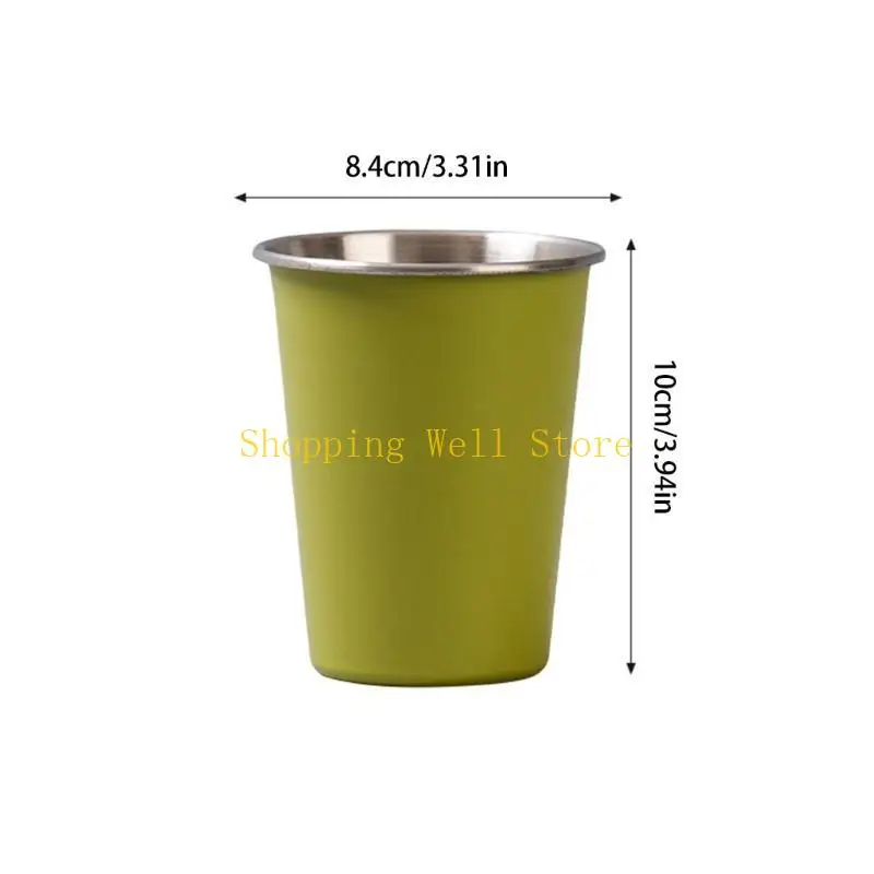KX4B 4pcs 350 مل شاي قهوة الحليب البيرة القدح كوب التخييم القابل للتكديس كوب الشرب