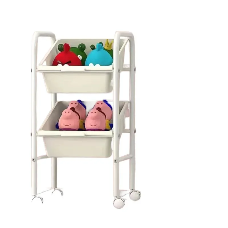 Children's storage shelves, large-capacity children's room floor-to-ceiling movable finishing cabinets