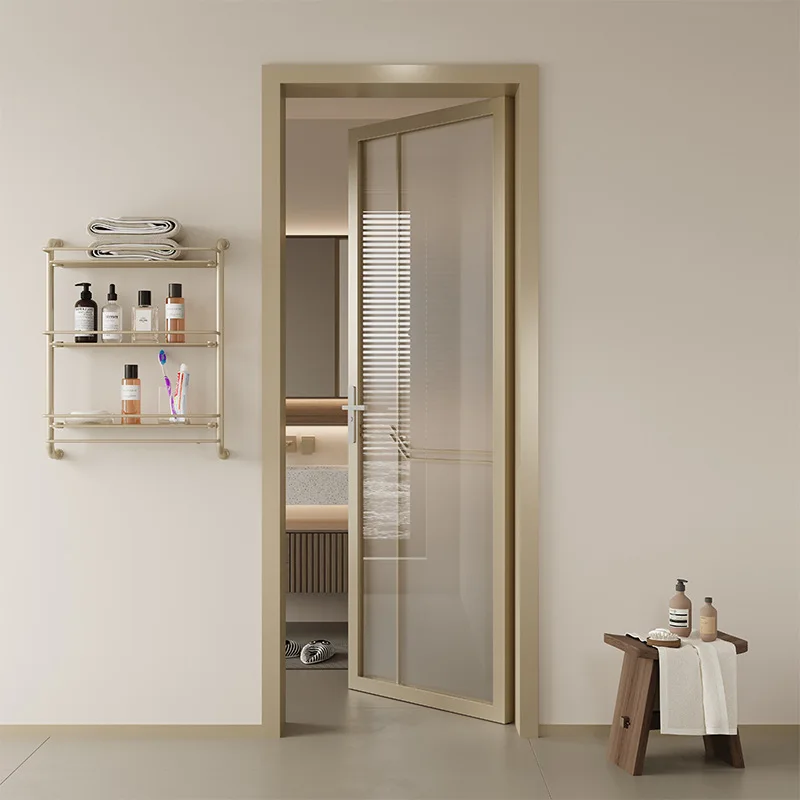 Apartment casement frosted tempered glass home school aluminum alloy engineering bathroom  toilet door
