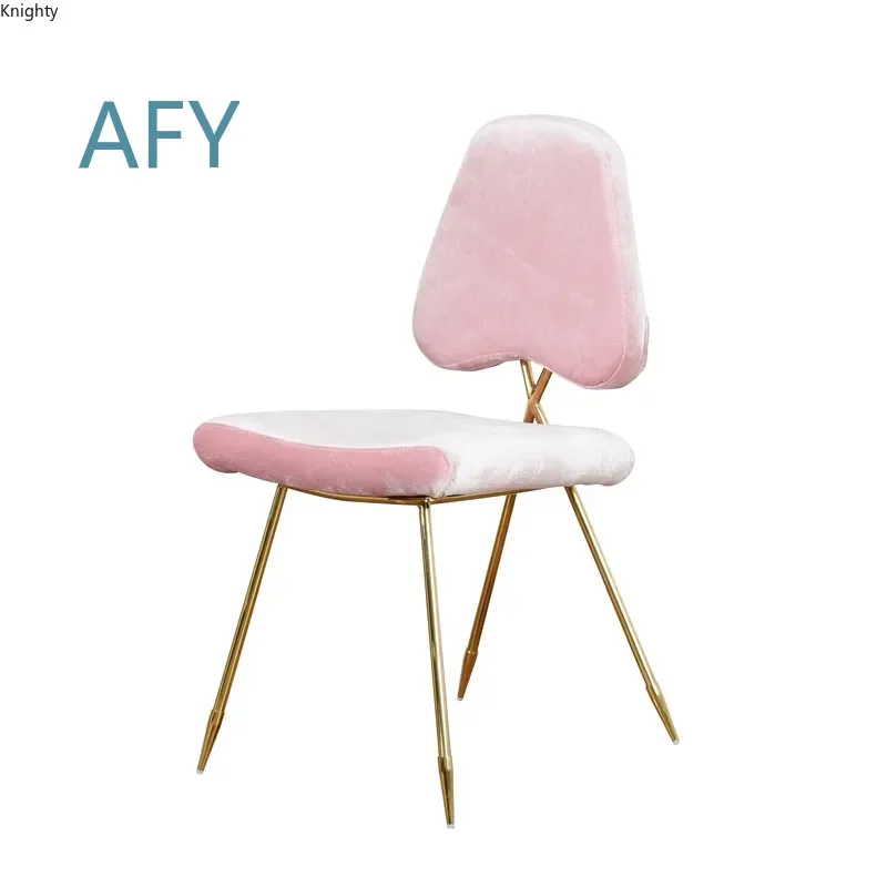 Nordic Iron Dressing Chairs for Modern Dining Room Living Room Office Cafe Lounge Soft Backrest Designer Furniture for Home