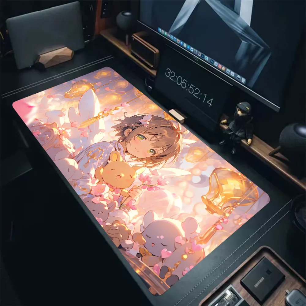 Pink Sakura Card Captor Desk Mat Gaming Accessories HD Printing biurko High Quality computer PC Fast Delivery cartoons Mousepad