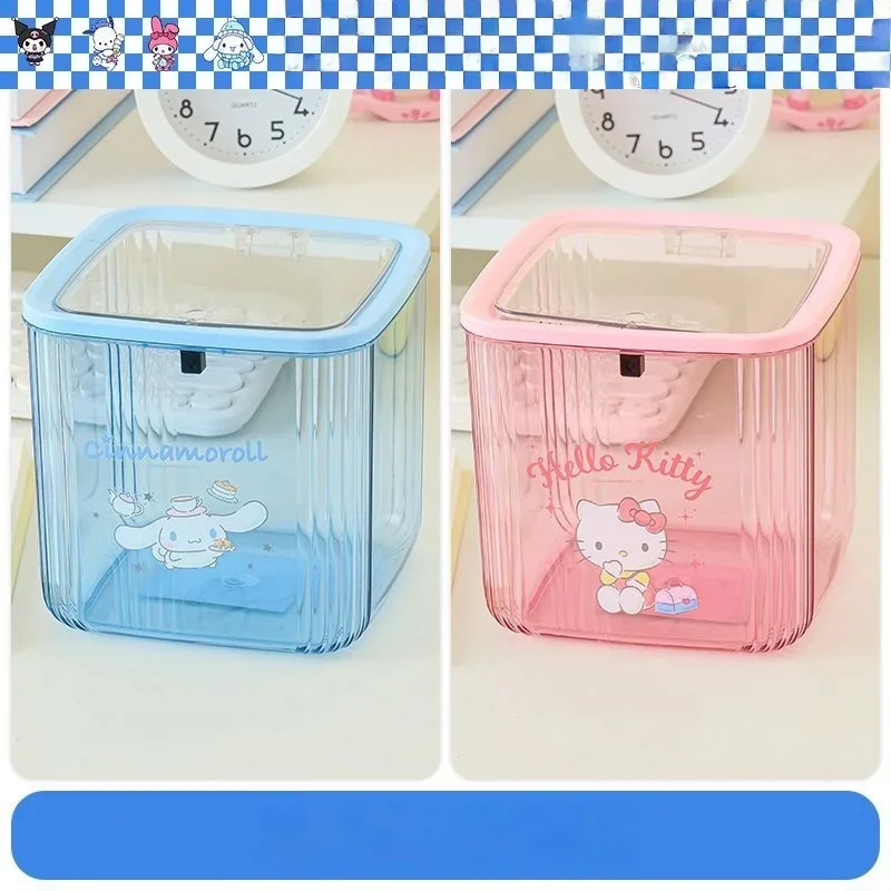 MINISO سانريو مرحبا كيتي سينامورول سطح المكتب سلة المهملات النفقات العائلية محبوب البوق الصغير Kawaii غرفة الجلوس غطاء مكتب الفرقة