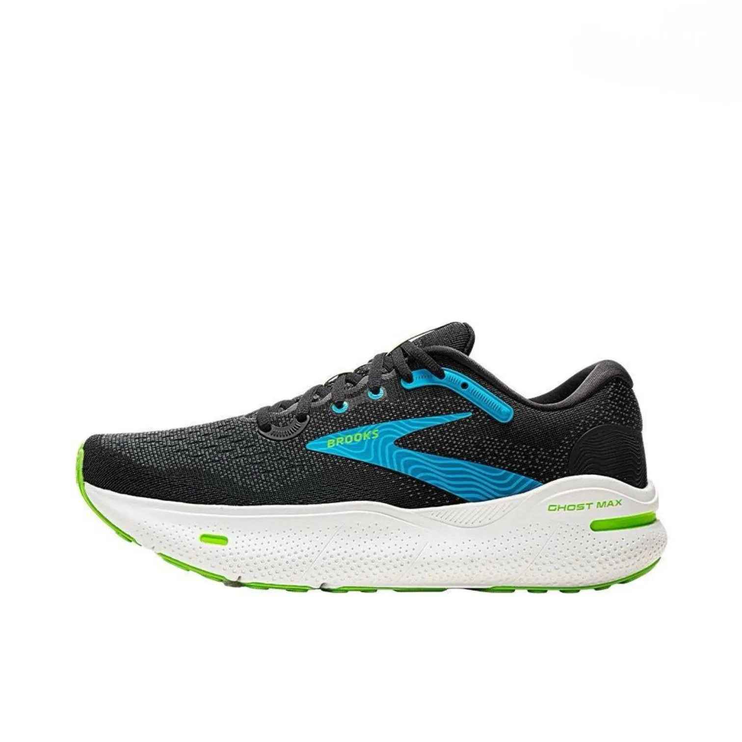 Brooks Ghost Max zapatillas para correr antideslizantes, resistentes al desgaste y cómodas con soporte transpirable y amortiguador de malla azul