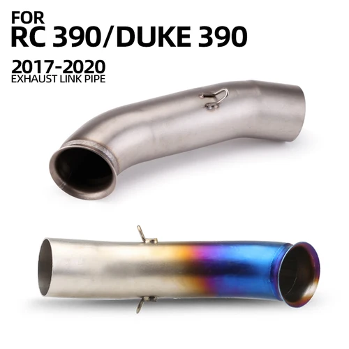Imagen 2 del producto Para DUKE RC 390 RC390 DUKE390 2017-2020 escape de motocicleta modificar tubo de enlace medio inoxidable interfaz de 51mm conectar tubo silenciador
