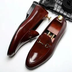 Wedding Shoes Business Loafers Men Dress Shoes Men Genuine Leather High Quality Office Men's Dress Shoes