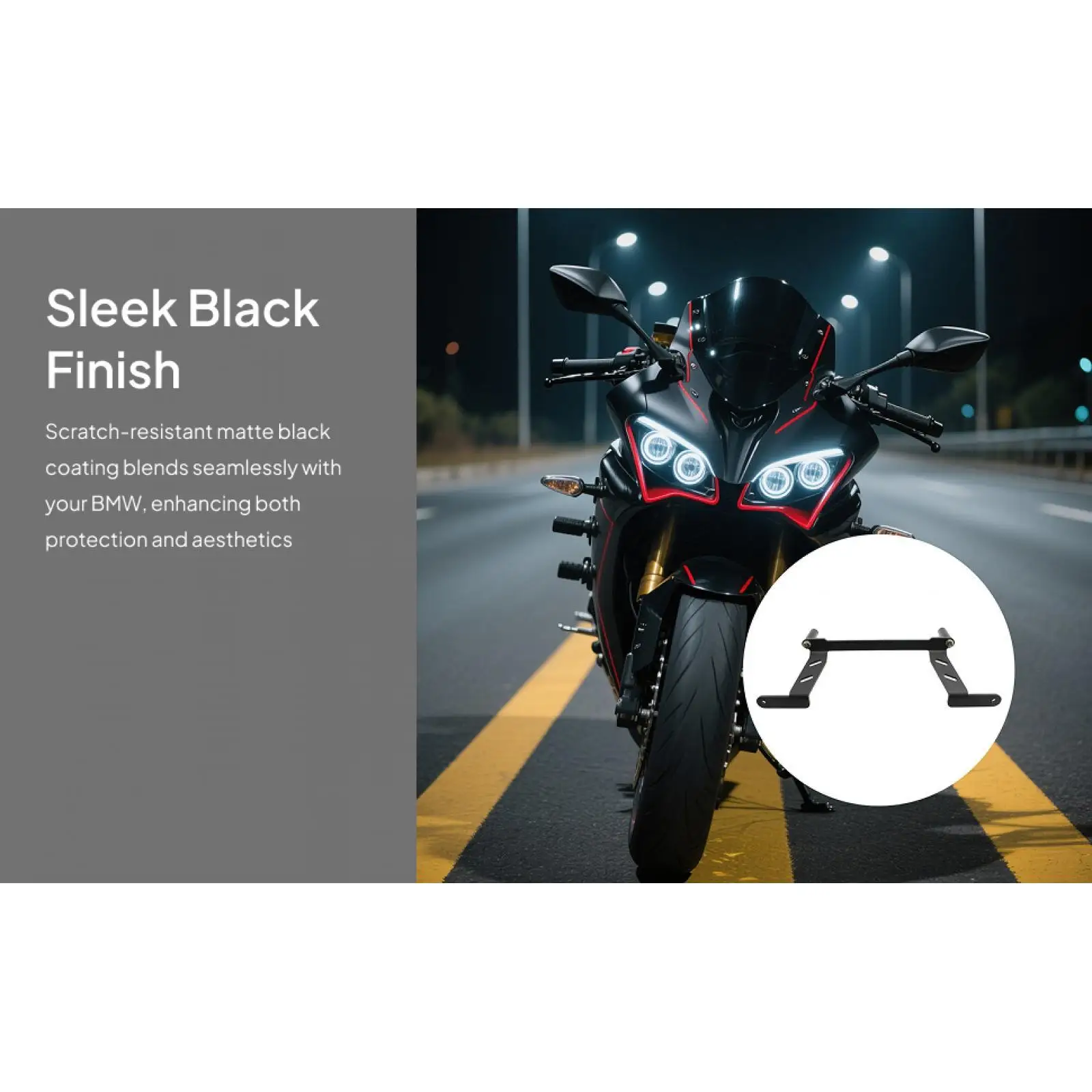 Supporto per fendinebbia ausiliario per moto Staffa in metallo nero Stent per lampada facile da installare per R1250GS LC Adv 2019 2020