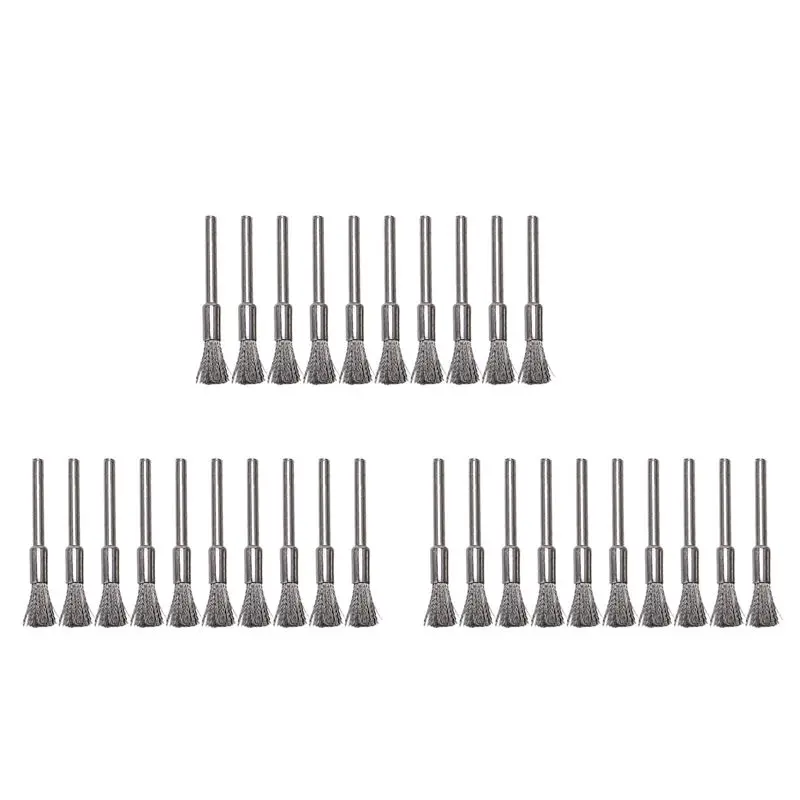 

ABWZ-30 Проволочная щетка из нержавеющей стали 1/4 дюйма (6 мм) с хвостовиком 1/8 дюйма (3 мм) для Dremel и совместимых роторных инструментов