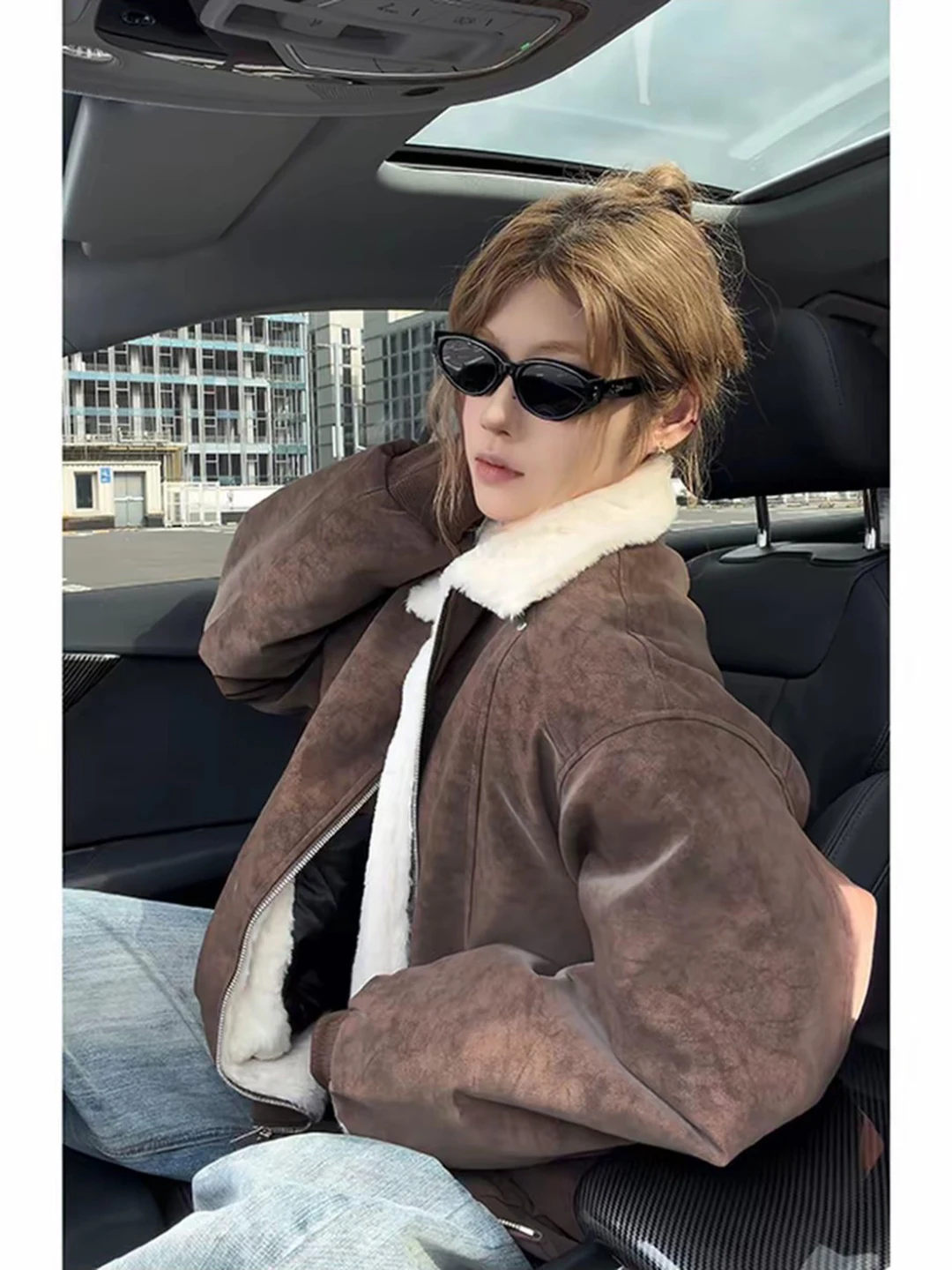 

Мужская и женская зимняя утепленная куртка из искусственной кожи с хлопковой подкладкой, воротником и застежкой-молнией, повседневное пальто прямого кроя