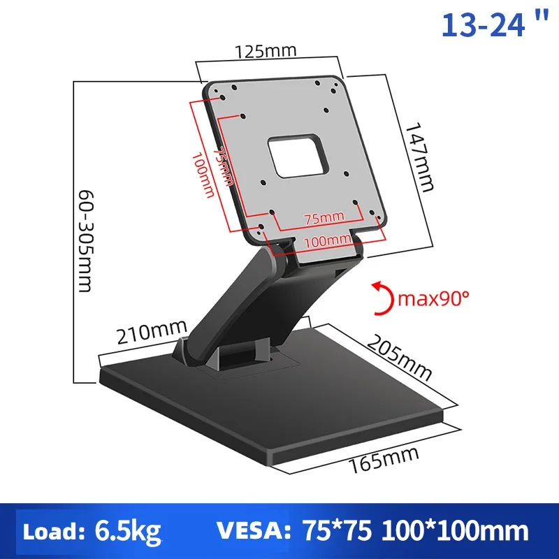 

Adjustable 90-degree tilt, computer monitor bracket, desktop bracket - aluminum alloy 24-inch screen size is in stock.