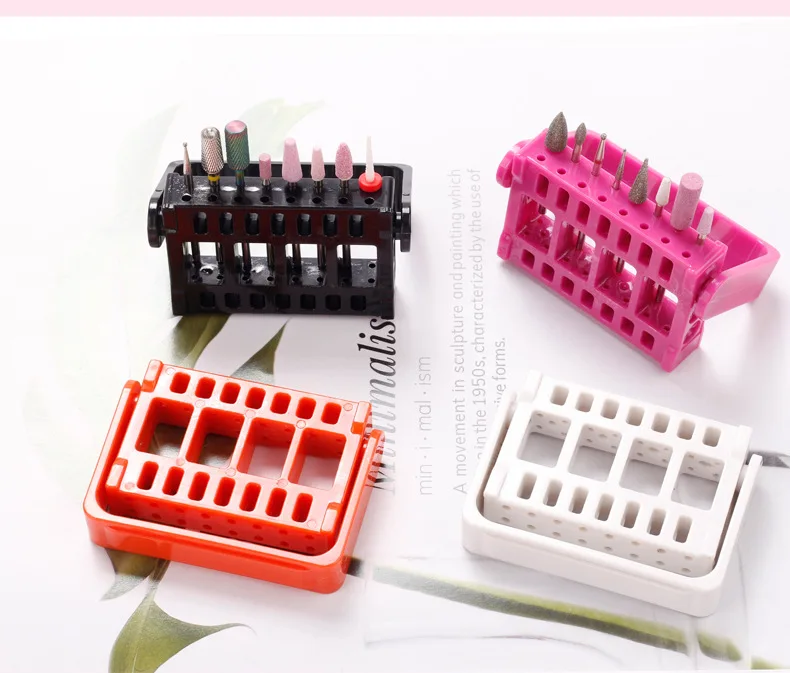 1pc 16 Löcher ABS Acryl Einstellbare Nagel Bohrer Display-ständer Schleifen Kopf Halter Lagerung Box Maniküre Bohrer Zubehör – Detail 8