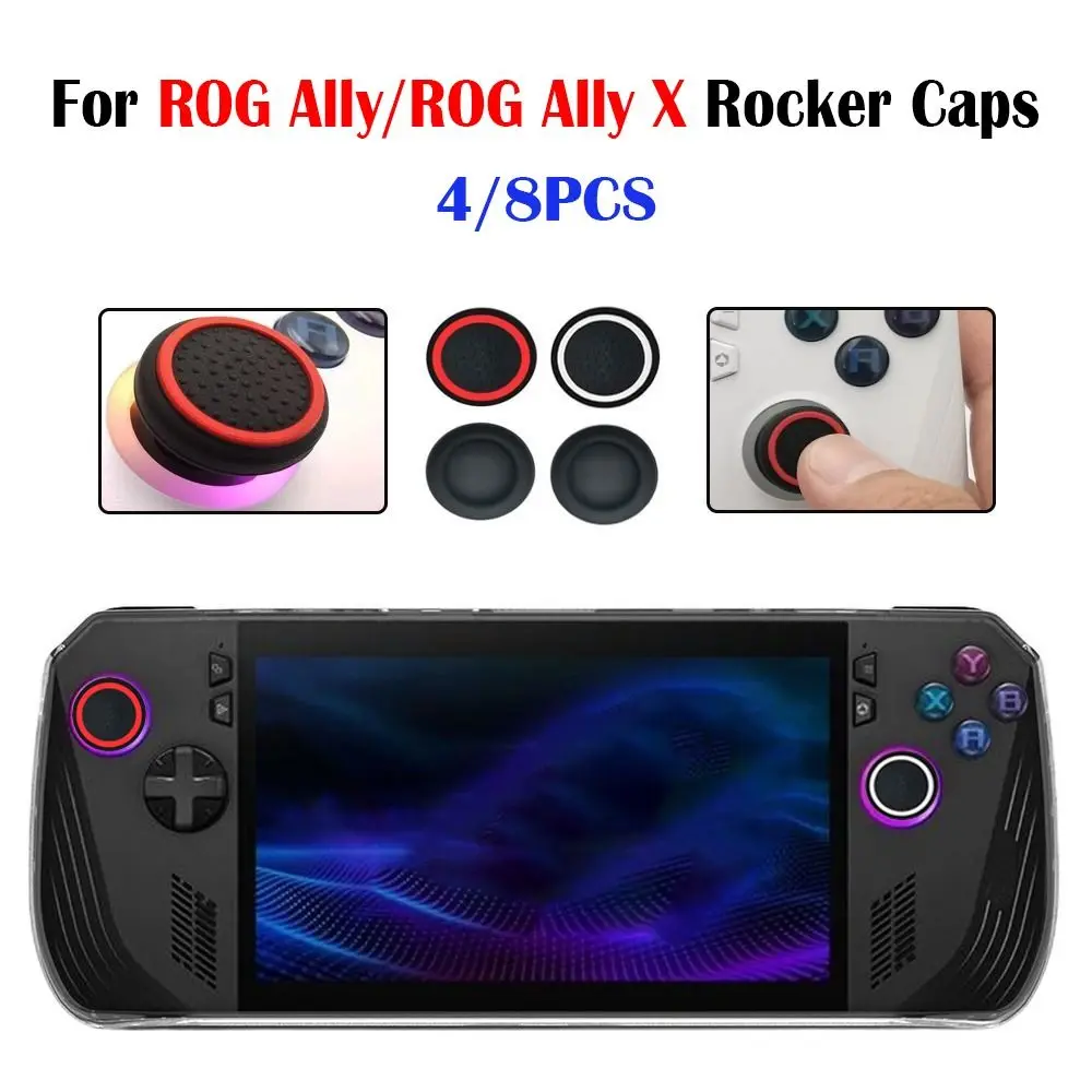 4/8PCS Silicone Rocker Caps Ergonomic Tight Fit Handheld Game Console Thumbstick Anti Slip Fashion Joystick Cover for ROG Ally X