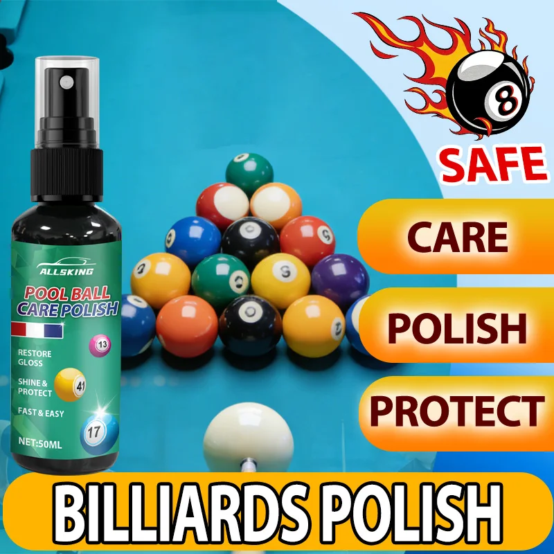 

Спрей для полировки бильярдных шаров - устраняет пятна, повышает блеск, премиум-уход для тренировочных и соревновательных шаров
