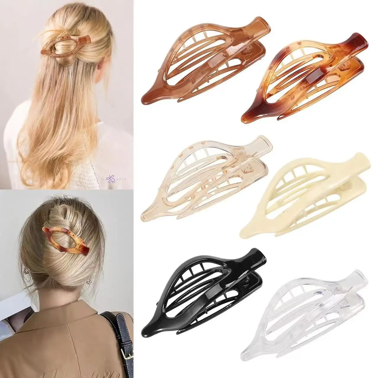 PC Material Jelly Color Oval Back Of Head Coiffure Shark Clip Hair Accessory For Women