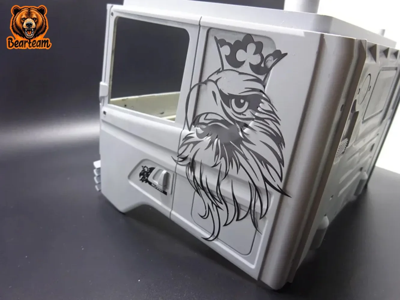 Remendo de metal preto para caminhão Tamyia RC 1/14 Scania R620 R470 DIY Par