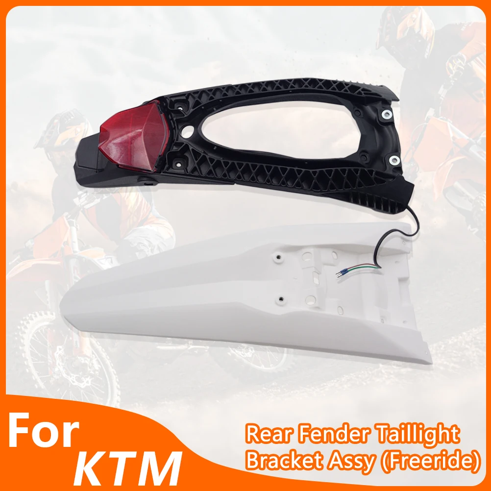 OTOM Electric Dirt Bike Motorcycle Rear Fender With LED Tail Light Taillight Bracket License Plate Lamp For KTM Mudguard Freerid