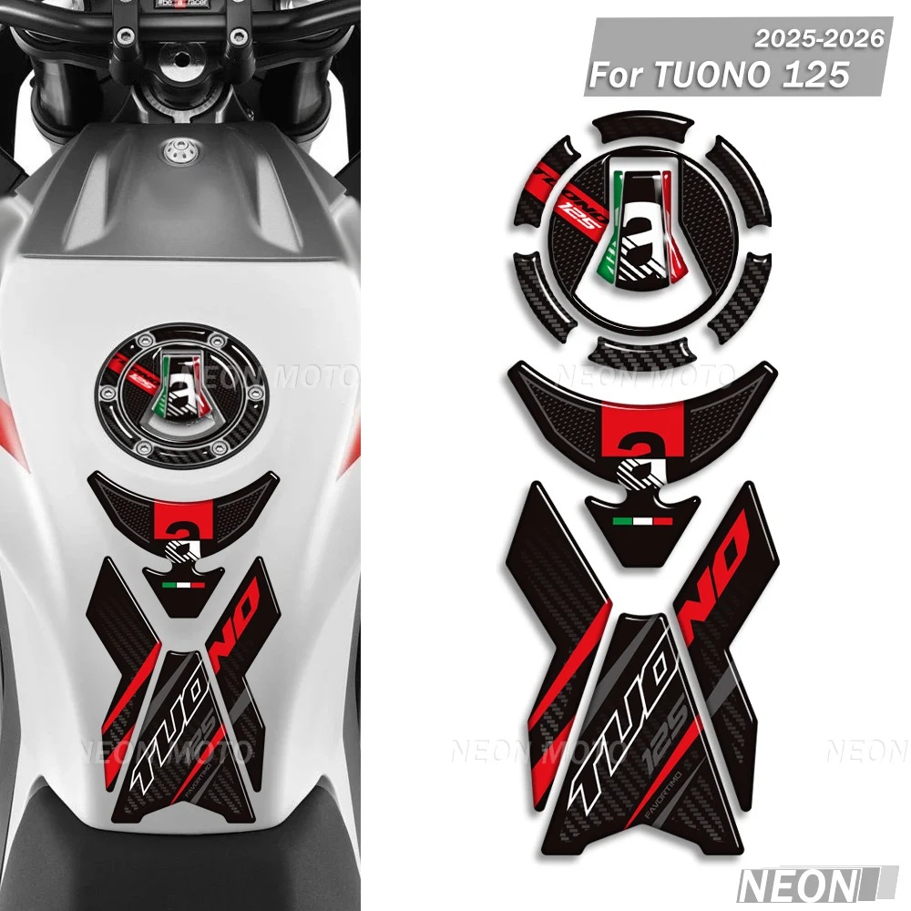 

2025 2026 For Aprilia TUONO 125 Motocross 3D Tank Pad Tank Pad 3D Bike Cap Grips Gas Fuel Kit Knee Stickers Decals Protection