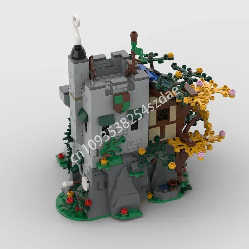 627 pçs moc florestais medievais-poste modelo de castelo modular blocos de construção diy montagem criativa tijolos educativos brinquedos presentes
