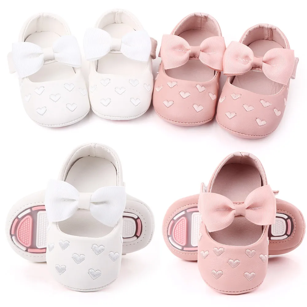 Baby Girl Shoes Mary Jane Cute Bowknot Spring and Summer Sandal Soft PU and TPR Sole Anti-slip for 0-12M Baby