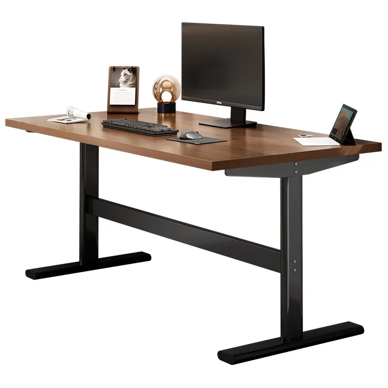 Nordic Computer Desk Home Office Desk Large Executive Office Desk Computer Table Study Writing Table Wooden Tabletop Metal Frame