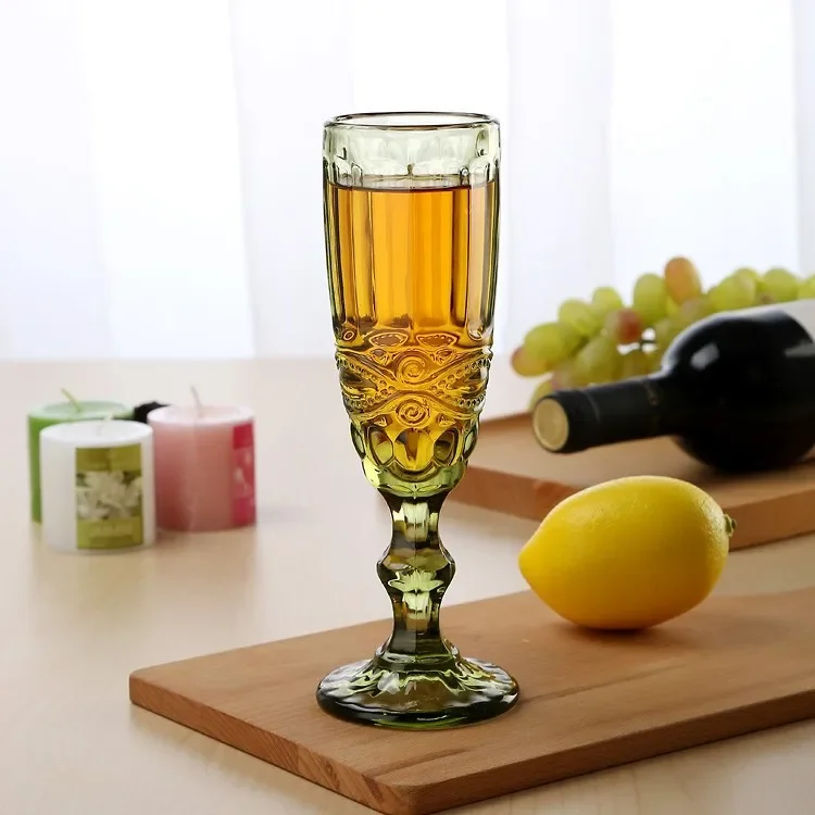 French Retro High Footed Glass Cups Party Champagne Glasses Home Red Wine Glasses Classic Styles m