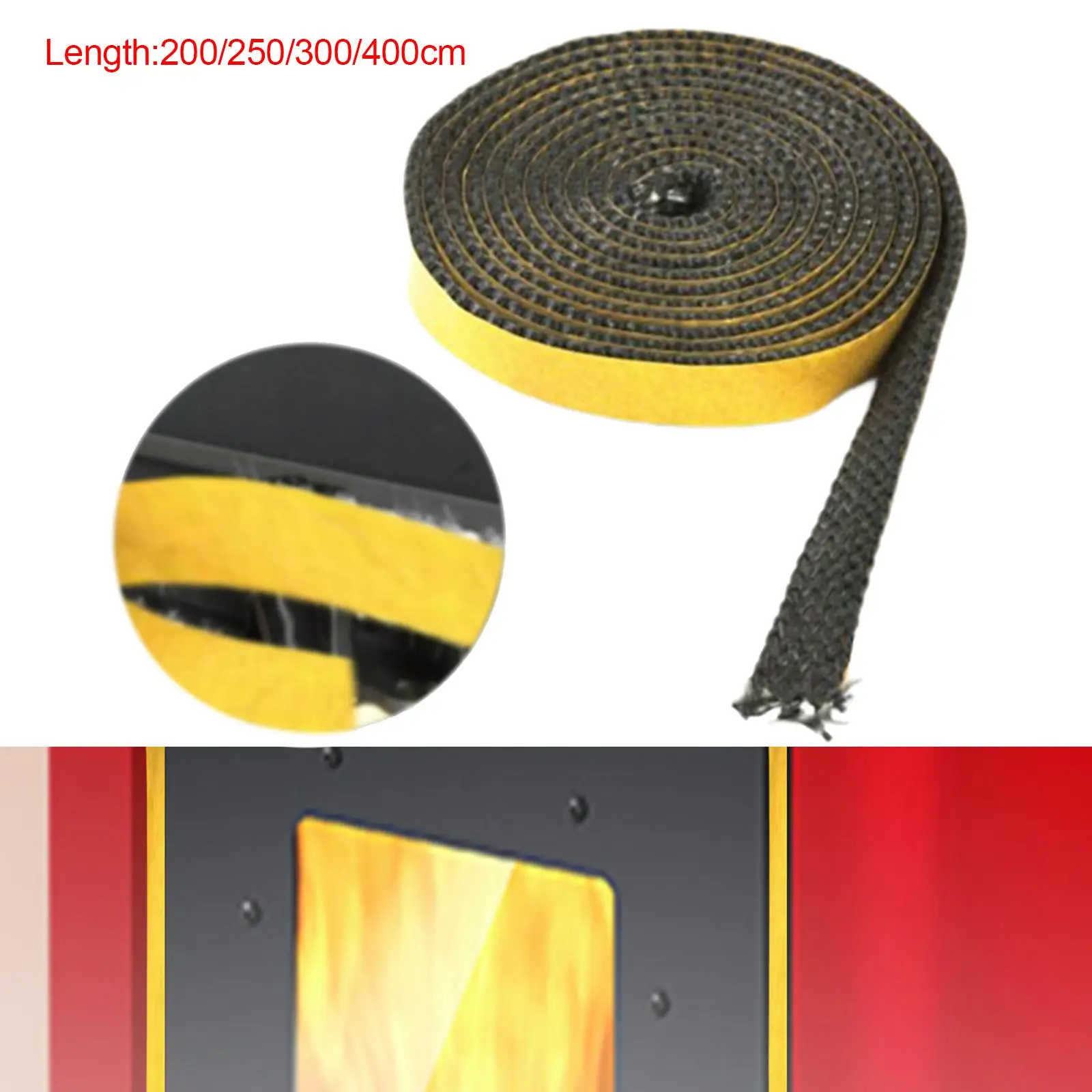 Stufe guarnizione nastro in fibra di vetro con retro autoadesivo professionale robusto piatto stufe corda per camino porta in vetro stufe finestra