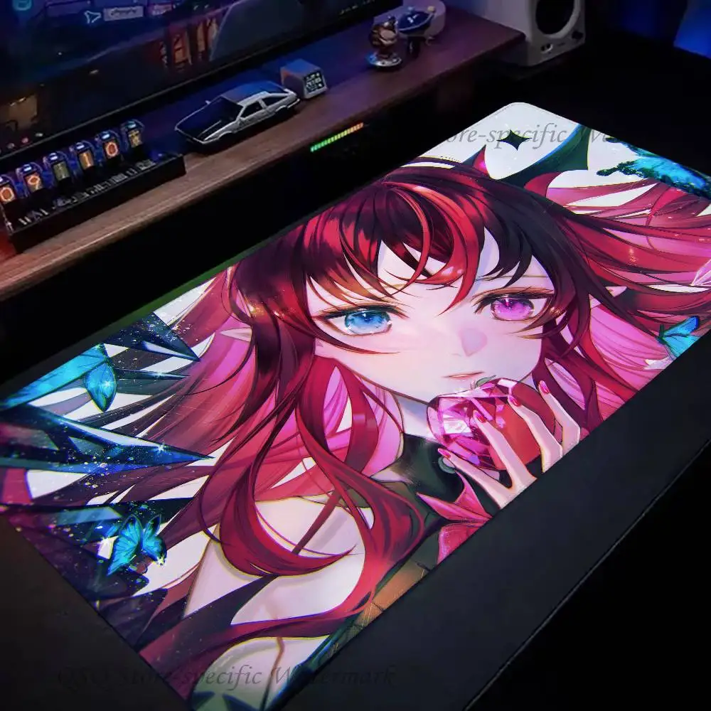IRyS H-Hololive Anime Mousepad Non-slip Suitable For Office Computers Laptops E-sports Game Desk Mats XXL Keyboard